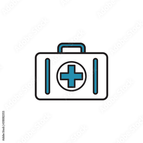 Medical kit bag icon