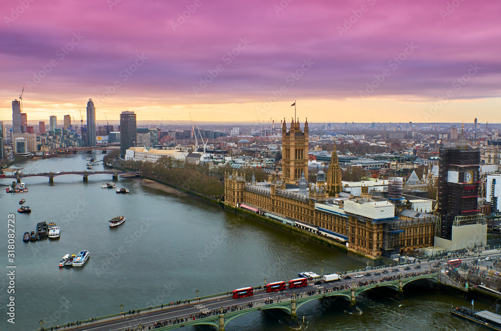 Obraz premium Panoramic View Of London From London Eye