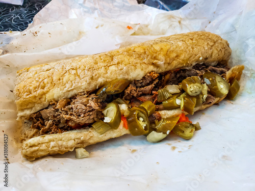 Famous Chicago Italian Beef Sandwich #318084527