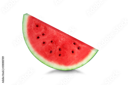 sliced fresh watermelon isolated on white background