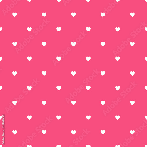 Romantic Violet Seamless Polka Heart Vector Pattern Background for Valentine Day ( February 14 ), 8 March, Mother's Day, Marriage, Birth Celebration. Lovely Chic Design.