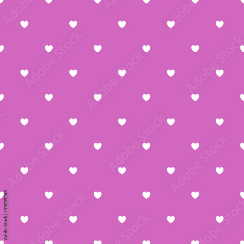 Romantic Pink Seamless Polka Heart Vector Pattern Background for Valentine Day ( February 14 ), 8 March, Mother's Day, Marriage, Birth Celebration. Lovely Chic Design.