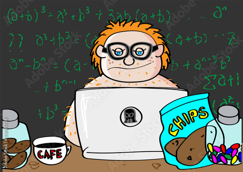 funny nerd geek cartoon