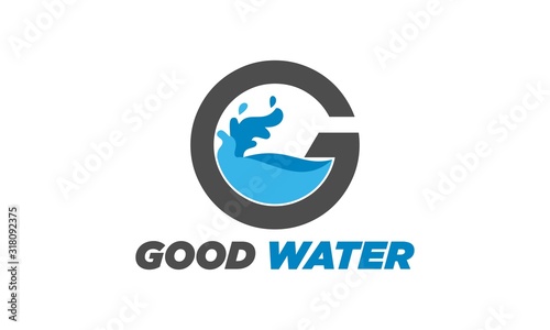 Fototapeta Naklejka Na Ścianę i Meble -  Good water simple modern vector logo