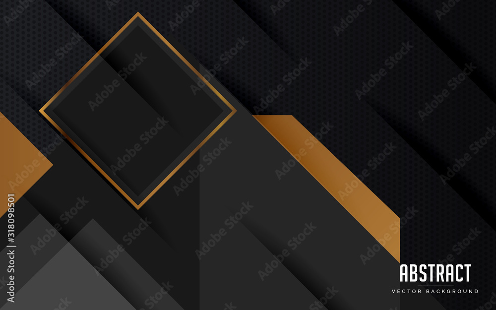 Fototapeta premium Abstract Background Black and Gold Color Modern Minimal Design