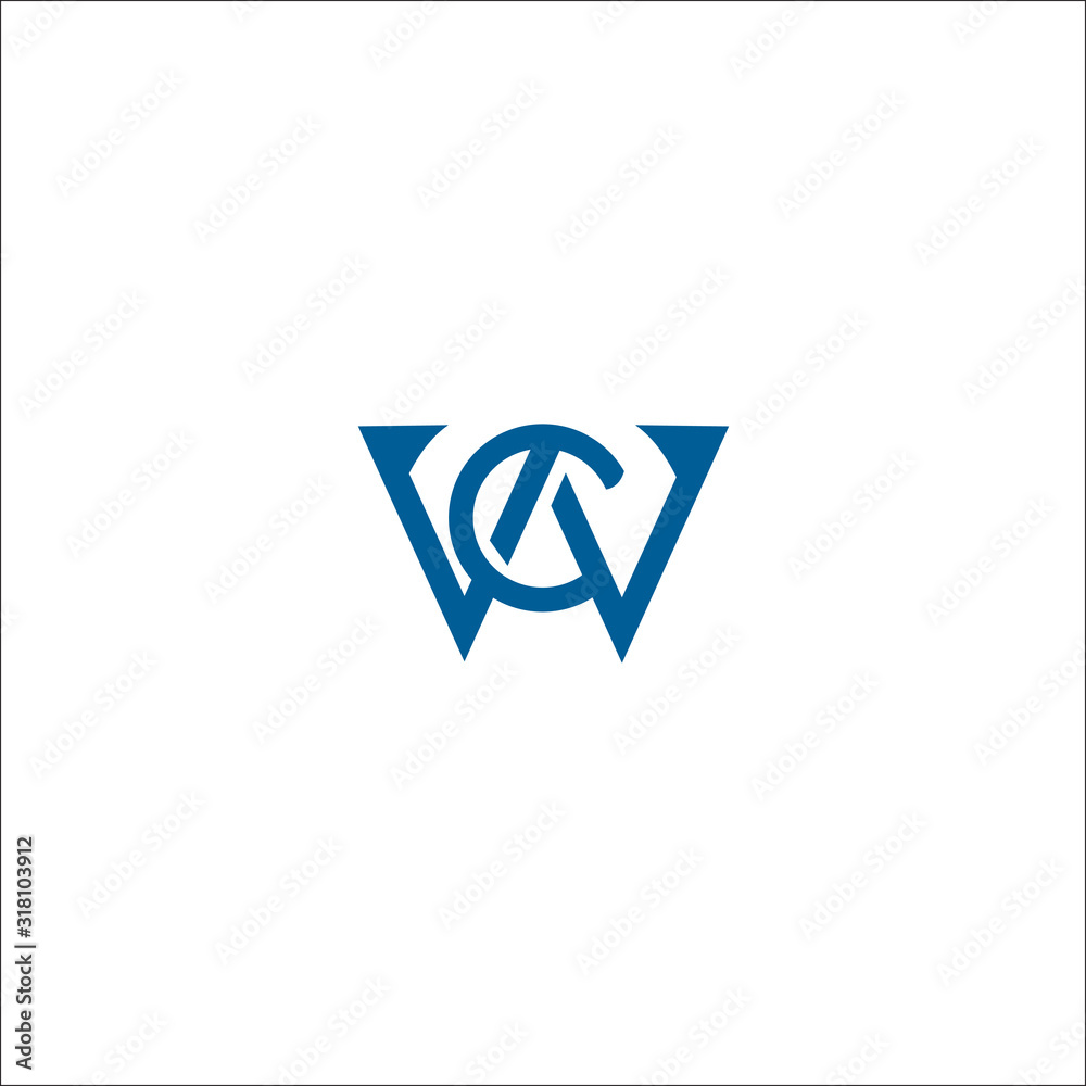WC initial letter logo design