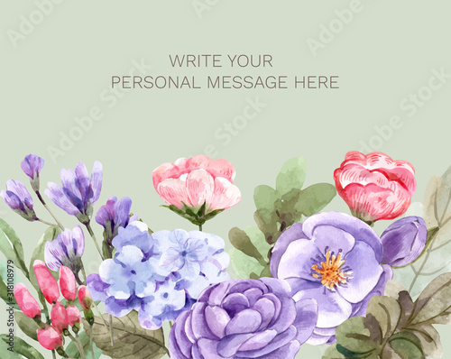 Bouquet of flowers and butterflies for use in designing