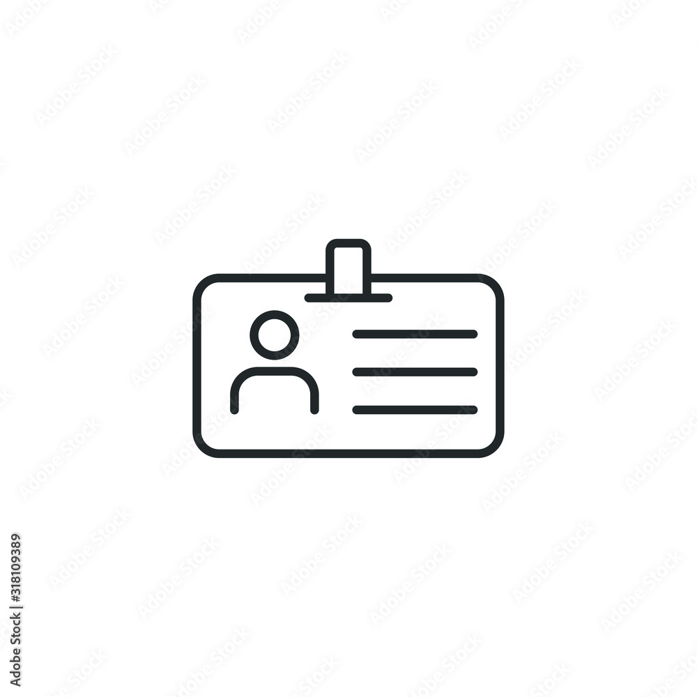 Id card icon template color editable. Identification card symbol vector sign isolated on white background illustration for graphic and web design. Id card icon template color editable. Identification card symbol vector sign isolated on white background illustration for graphic and web design.