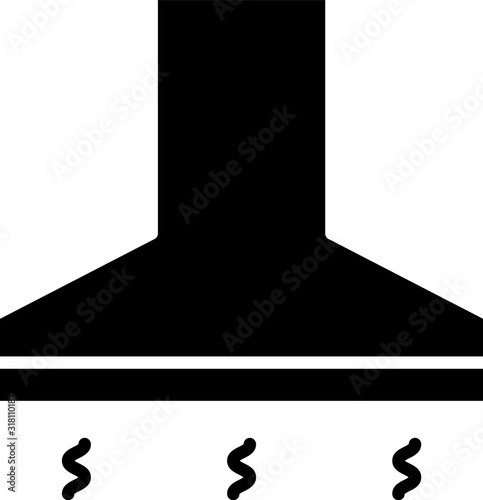 Black Kitchen extractor fan icon isolated on white background. Cooker hood. Kitchen exhaust. Household appliance. Vector Illustration