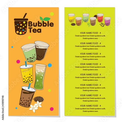 bubble tea menu graphic template