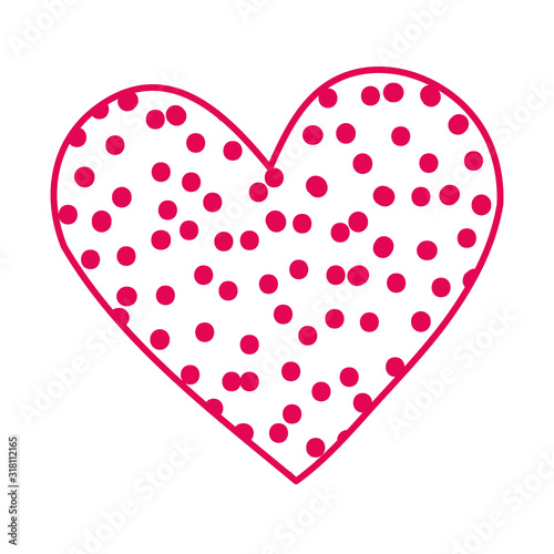 happy valentines day heart with flowers pattern