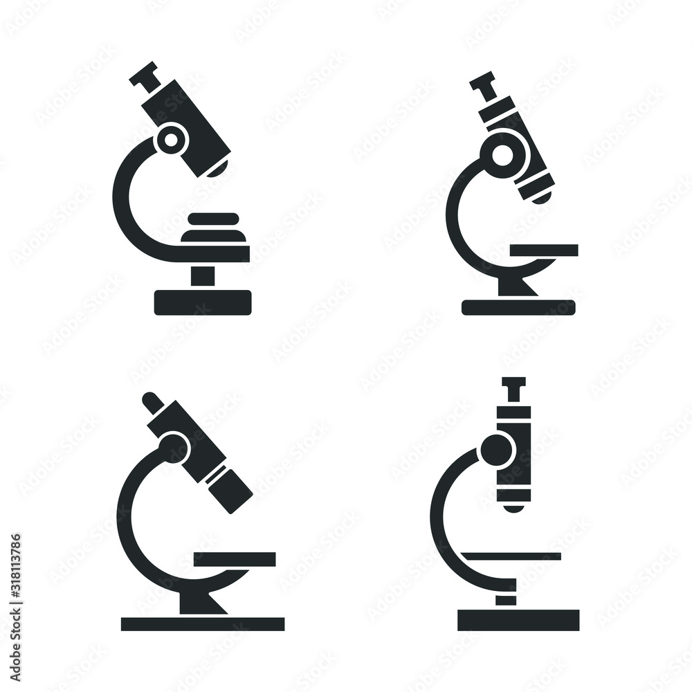 microscope icon template color editable. microscope symbol vector sign isolated on white background illustration for graphic and web design.