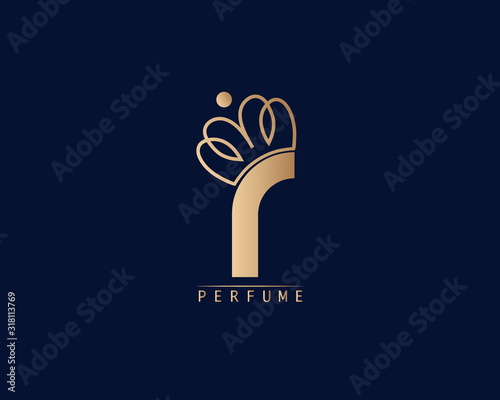 Luxury Letter  perfume logo design and also symbol and icon. this logo is designed for your perfume fragrance, smell, essence, scent.