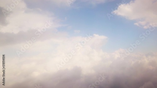 Defocussed clouds landscape on blue sky