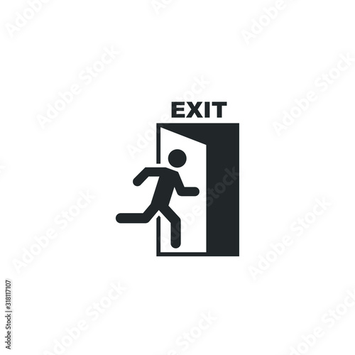 exit icon template color editable. exit symbol vector sign isolated on white background illustration for graphic and web design.