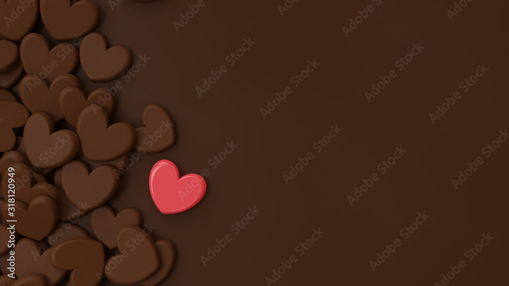 大量のハート型チョコレートの背景画像 Stock Illustration Adobe Stock
