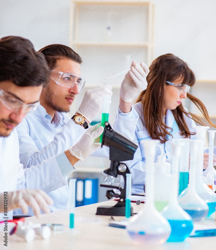 Team of chemists working in the lab Team of chemists working in the lab