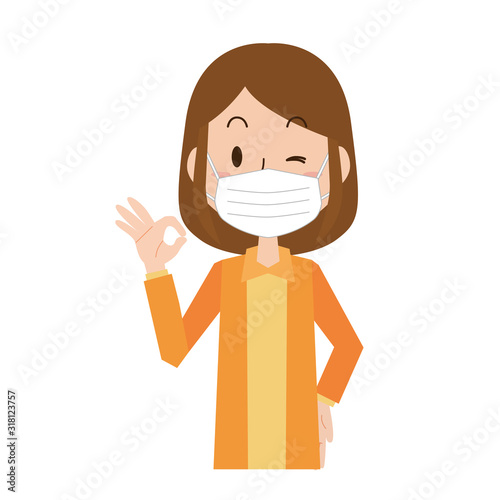 女性　予防　マスク　咳　風邪　OK