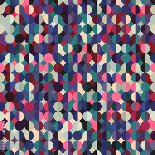 The Seamless African Style Kente Cloth Patterns, Abstract Colorful Semi-circle Patterns