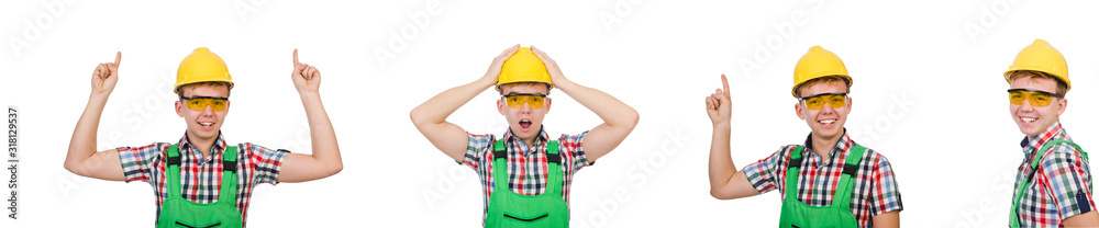 Industrial worker isolated on the white background