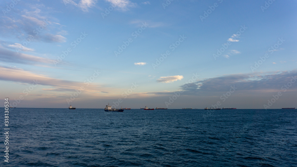 Fototapeta premium beautiful blue sky and clouds with sunlight