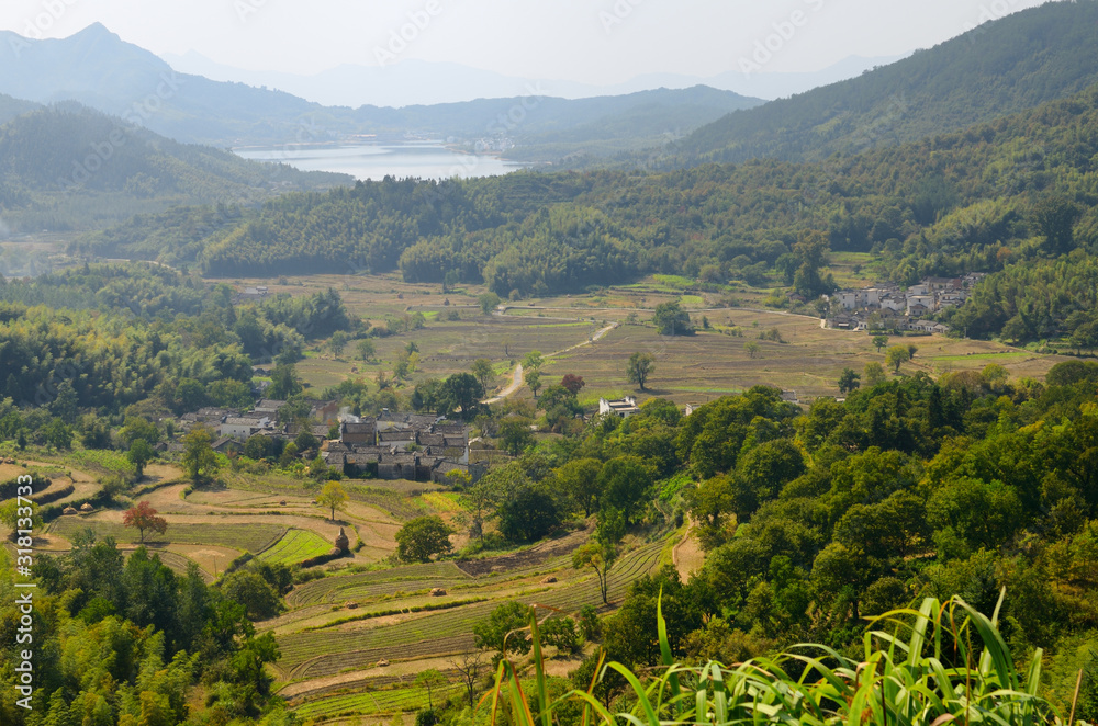 Xieli and Fanjia farm villages near Hongcun and the Qishu Reservoir in Anhui Province China
