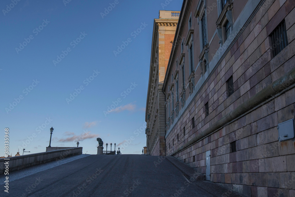 The Slope Lejonbacken at the royal castle in the old town, Gamla Stan, of Stockholm