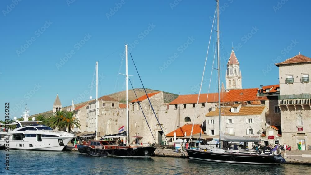 Trogir waterfront day view, Croatia Trogir waterfront day view, Croatia