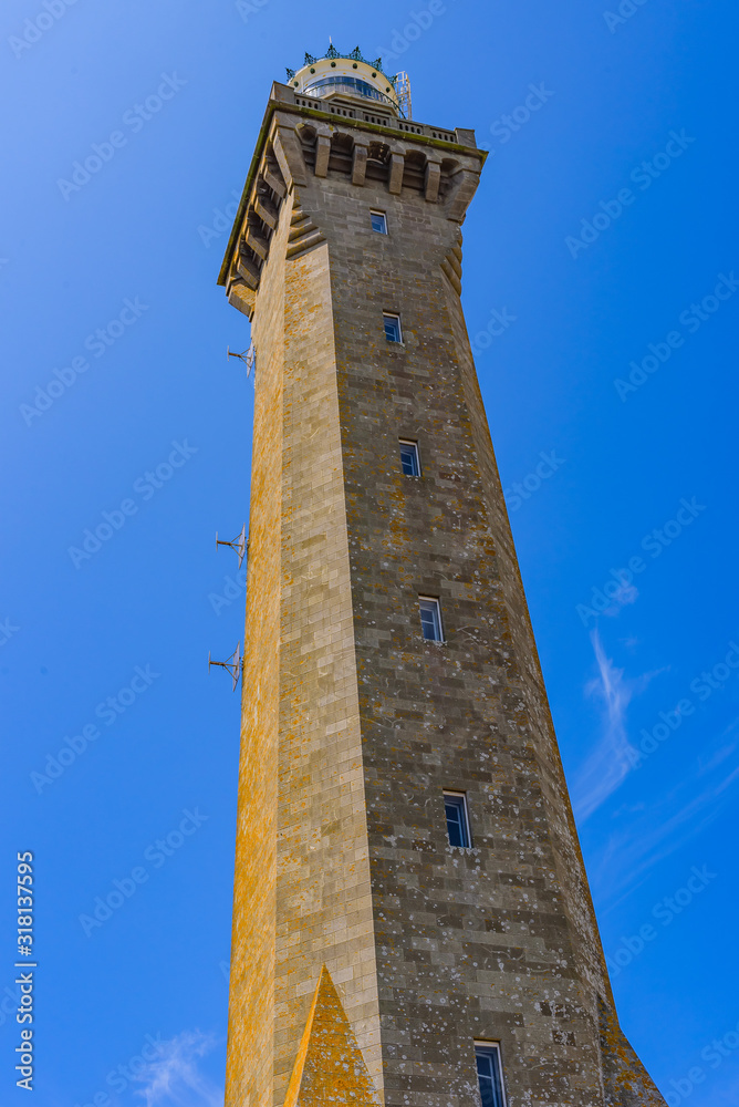 The stunning Lighthouse of Eckmuhl  on the Penmarsh Peninsula.  Brittany. France