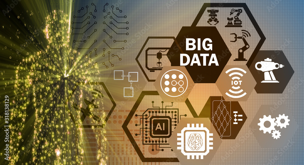 Fototapeta premium Big data computing concept of modern IT technology