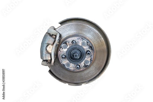 Old and dirty Disc brake replacement on car - Disk Brake System