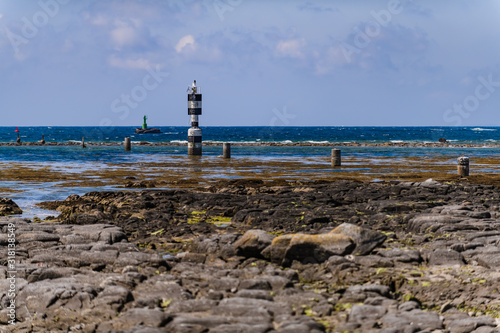 Landscape near the lighthouse Eckmuhl. Penmarsh Peninsula.  Brittany. France