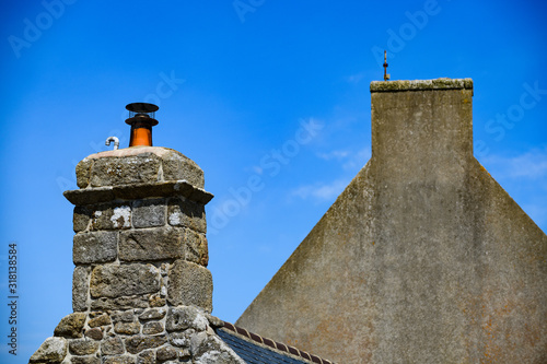 Landscape near the lighthouse Eckmuhl. Penmarsh Peninsula.  Brittany. France