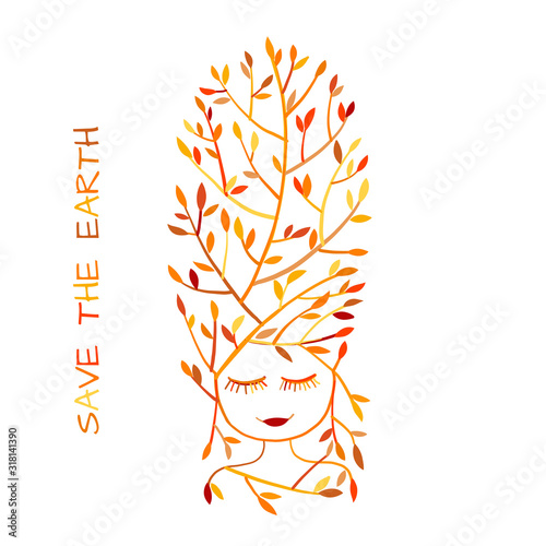 Forest woman, sketch for your design