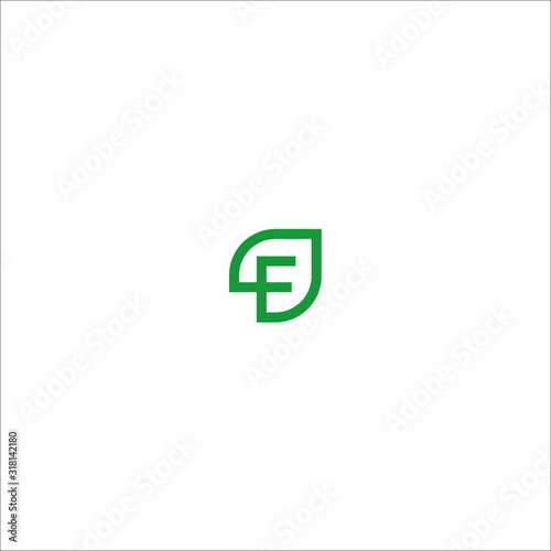  F Initial natural vector logo template