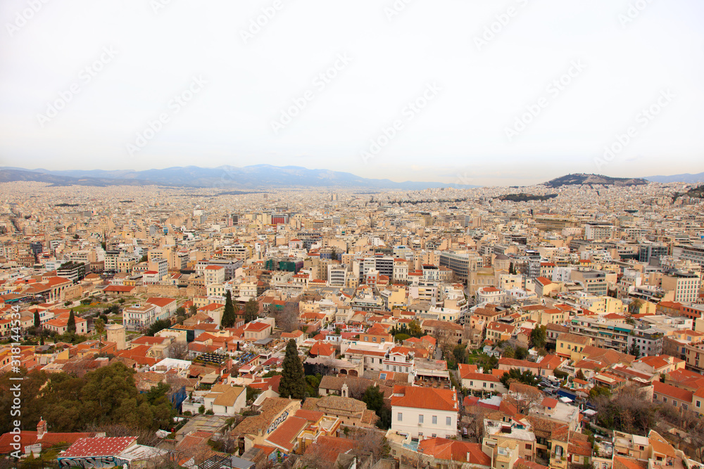ギリシャ-パルテノン神殿の丘から見える街並み-02