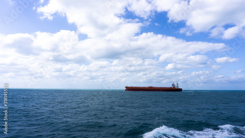 beautiful sea view and clouds take on ship