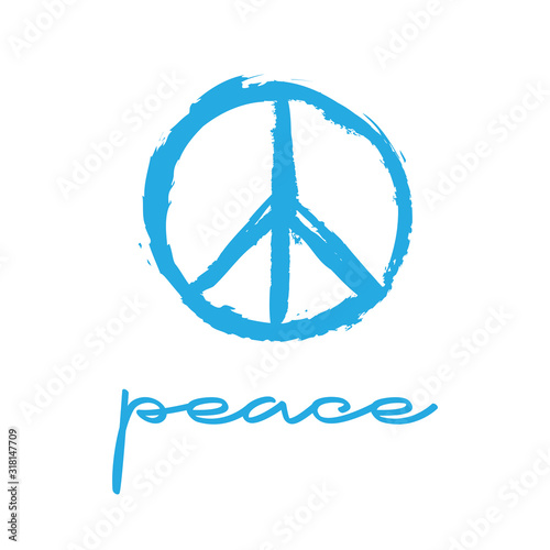 Peace symbol  hand drawn. Doodle pacifist icon.