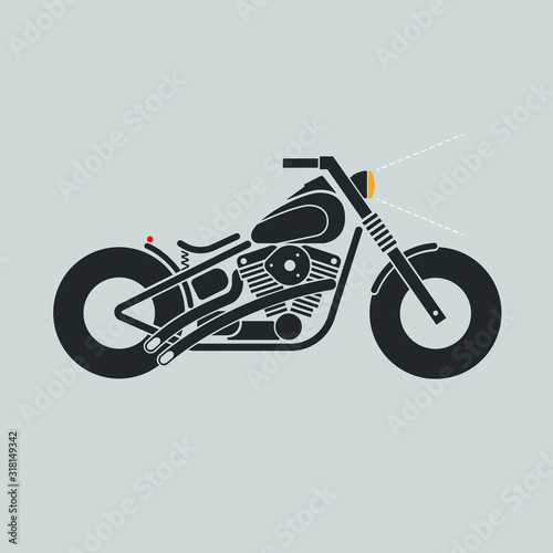 Tapety artystyczne harley davidson motorcycle EVO engine.vector.illustration.