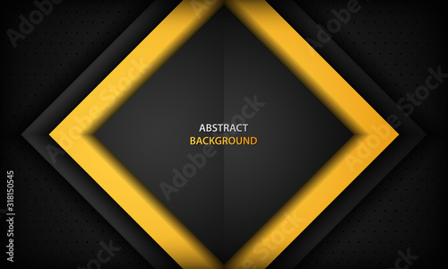 Black and orange corporate background. Texture with dark metal pattern. Vector illustration.