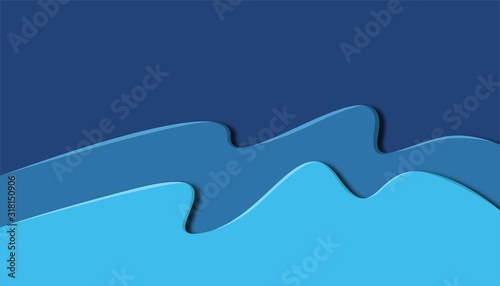 Abstract wave background with paper cut shapes, web banner design, discount card, promotion, flyer layout, ad, advertisement, printing media.