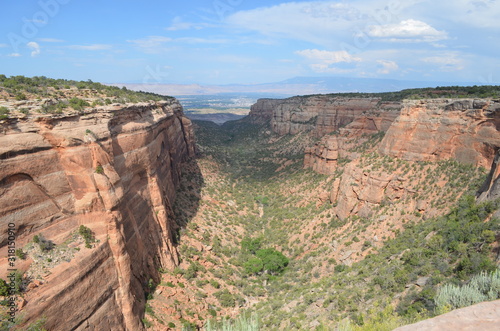 Early Summer in Colorado: Looking Out Red Canyon to the Colorado River, Grand Valley, Grand Junction and the Book Cliffs From Along Rim Rock Drive in Colorado National Monument