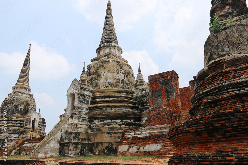Fototapeta premium 世界遺産 タイランド アユタヤ遺跡 ワット・プラ・シー・サンペット