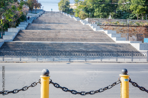 Potemkin Stairs and pier in Odessa photo