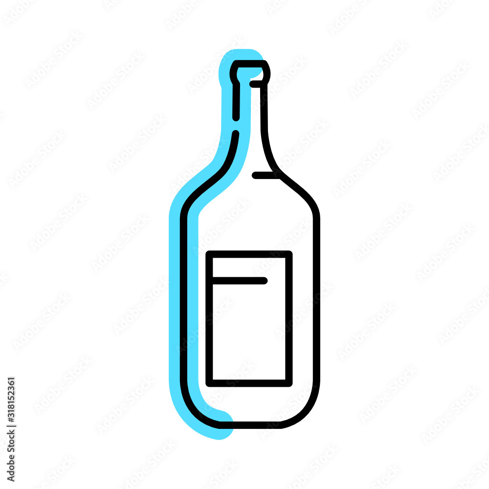 Vector illustration design of a bottle with monoline style Vector illustration design of a bottle with monoline style
