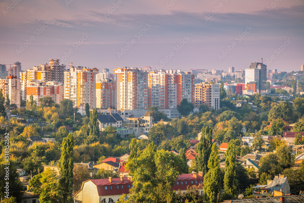 Obraz na płótnie Aerial panorama of Chisinau w salonie