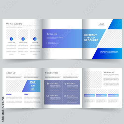 business square trifold brochure template