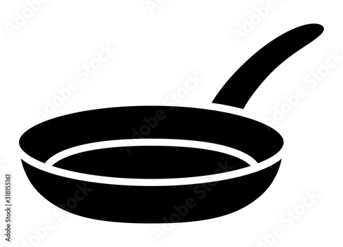 Obraz na plátně Frying pan skillet or frypan flat vector icon for cooking apps and websites