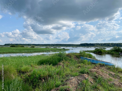 Boat in the Bay of the river