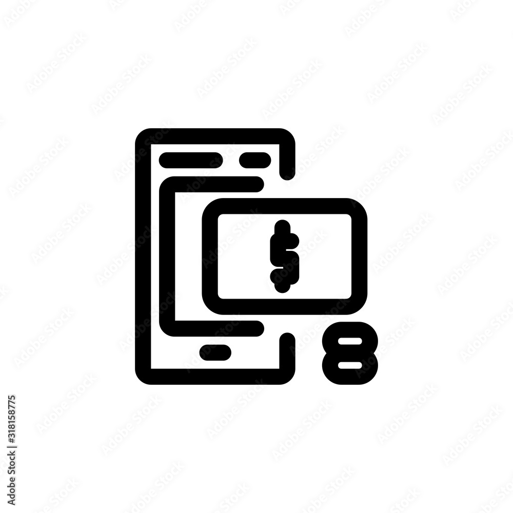 finance icon, mobile banking icon design line style. Perfect for application, web, logo and presentation template finance icon, mobile banking icon design line style. Perfect for application, web, logo and presentation template